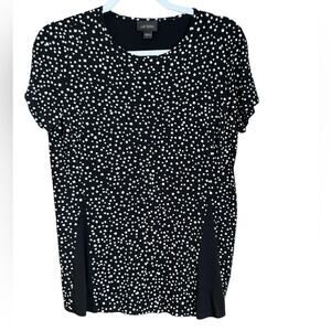 J. Jill Wearever Black and White Peplum Knit Top - Size S